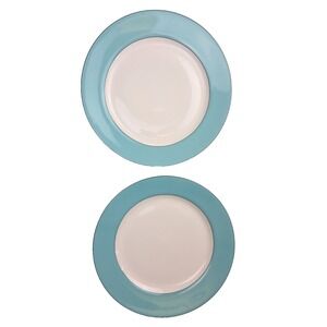 Set of 2 Lenox Kate Spade Rutherford Circle Turquoise Dinner Plates RETIRED